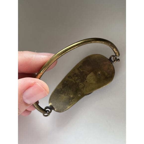 Mixed metal Bohemian rustic brass bangle bracelet Sandal Beach 7” - Picture 4 of 6